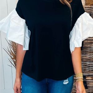 Drop off the sun, Black and white blouse/ shirt